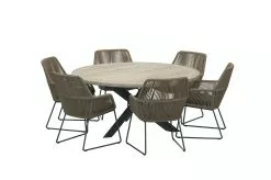 4 Seasons Outdoor 4SO Louvre Tuintafel 160 Rond Met Ramblas Dining Tuinstoel