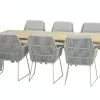 4 Seasons Outdoor 4SO Ambassador Teak Tuintafel Met Valencia Frost Grey Dining Tuinstoel -Tuinkussens Verkoopwinkel 213727 91222 91303 Valencia dining set frozen with Ambassador 240x100cm frost grey 01