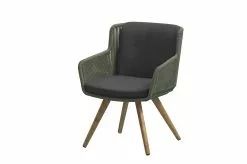 4 Seasons Outdoor 4SO Flores Dining Tuinstoel Green Rope Teak