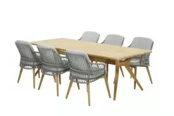 4 Seasons Outdoor 4SO Belair Teak Tuintafel Met Sempre Dining Stoel Met Teak Poten