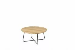 4 Seasons Outdoor 4SO Verdi Salontafel Teak 73 Cm Rond Antraciet Frame