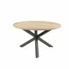 4 Seasons Outdoor 4SO Prado Dining Tuintafel 130 Cm Rond Naturel Teak Antraciet Onderstel