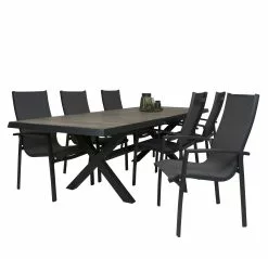 Qopps Ottowa Uitschuif Tafel 205/265 X 100 Antraciet Met Cambridge Dining Stoel -Tuinkussens Verkoopwinkel Ottowa uitschuif tafel 205 265 1658 TT205 met stoel Cambrige dining 1048.01.098 3