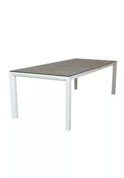 Qopps Cibba Tuintafel 220 X 100 Mat Wit Frame Porselein Top