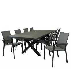 Tuinkussens Verkoopwinkel -Tuinkussens Verkoopwinkel Wicca uitschuif tuintafel 205 265 1658 tt205 265 rg met Tampa dining stoel royal grey 1660 c 2