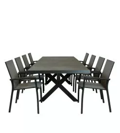 Qopps Wicca Uitschuif Tafel Met Tampa Stapelbare Tuinstoel