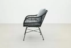 GARDEN IMPRESSIONS Margriet Dining Tuinstoel Carbon / Mint Grey -Tuinkussens Verkoopwinkel margriet dining carbon zijkant